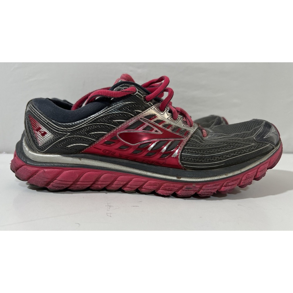Size 9.5 EU 40.5 Brooks Glycerin 14 Women's Running Shoes Gray Pink Sneakers